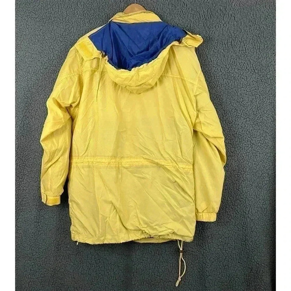 VTG Woolrich Adult Yellow Windbreaker Jacket MEDIUM Hoodie Ultrex Mesh Lined - Picture 2 of 12